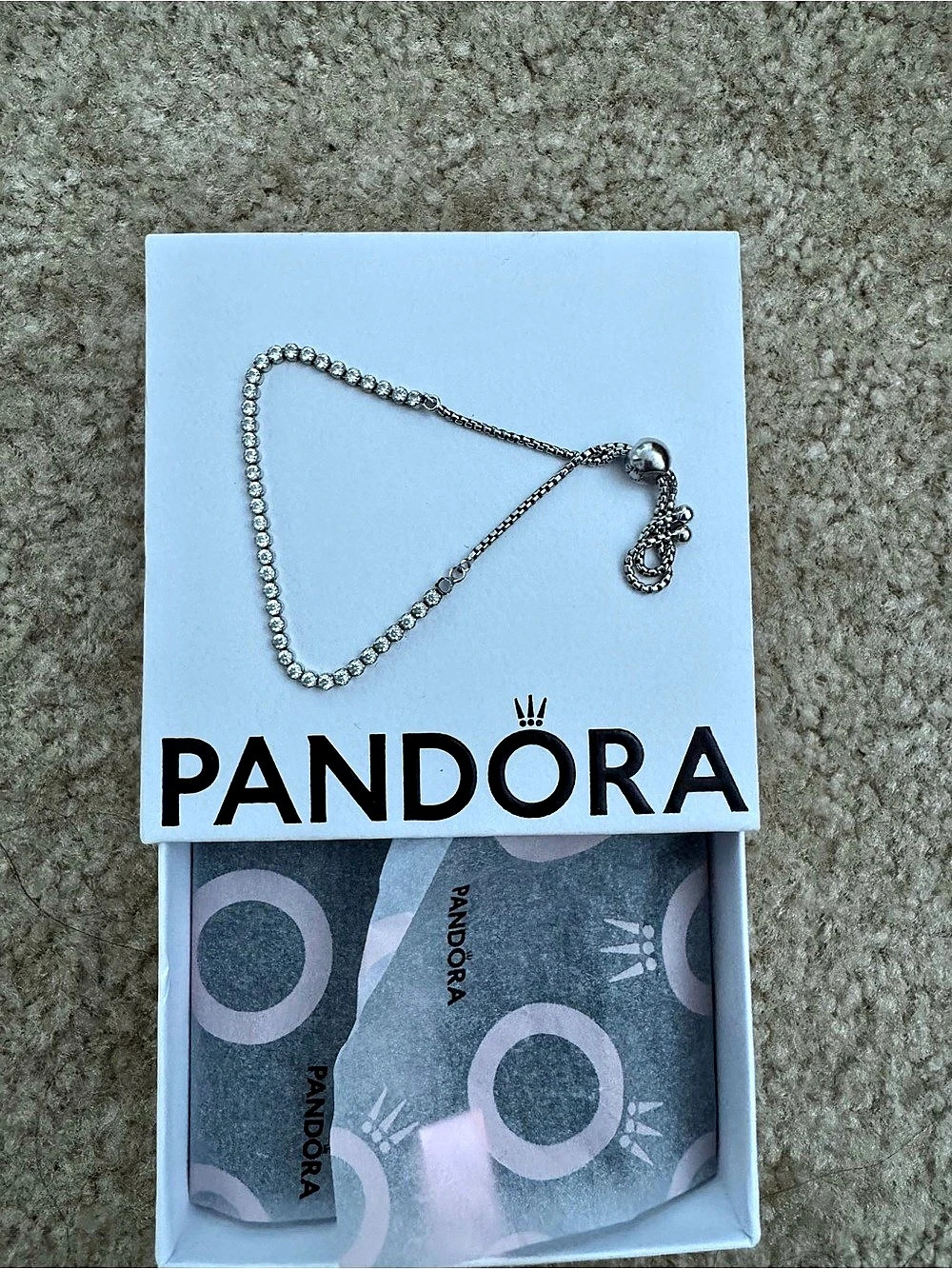 PANDORA Sparkling Slider Tennis Bracelet Silver